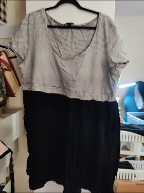 torrid Black and White Striped Top Colorblock Dress 5x
